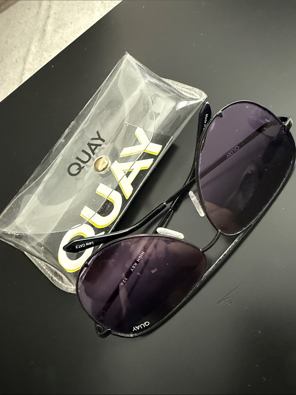 Quay Australia Aviator Sunglasses with Purple Gradient Lenses